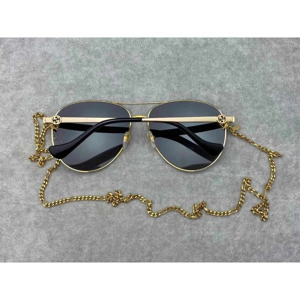 NWT Gucci GG1088S - 001 Aviator Chain Sunglasses - Picture 4 of 14